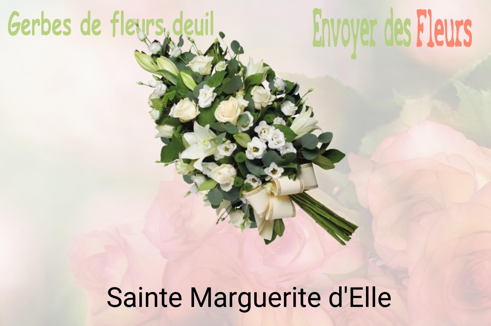 Gerbe de fleurs de deuil livrée à Sainte-Marguerite-d'Elle